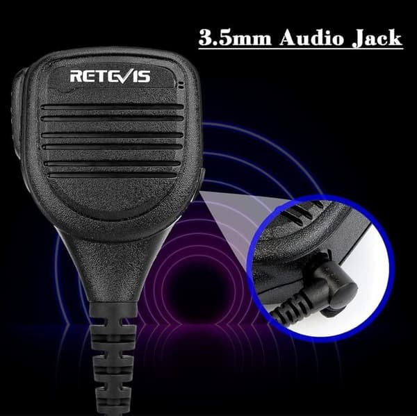 Retevis RS112 Walkie Talkie Högtalare Mikrofon 2-stift Vattentät IP54-kompatibel Retevis RT22 RT27 Baofeng UV5R BF-888S Kenwood