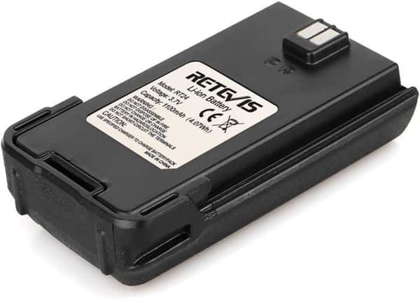 Retevis RT24 Walkie Talkie Litiumbatteri 1100mAh 3,7V Kompatibla RT24 Walkie Talkies (svart, 1 st)