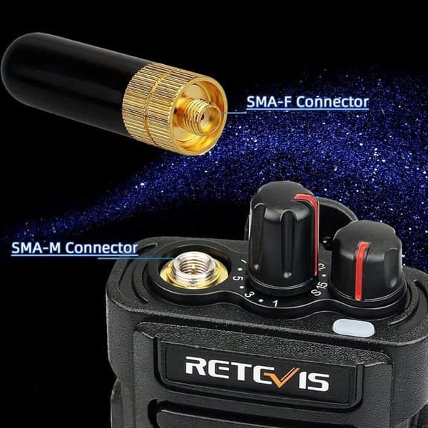 Retevis RT805 Walkie Talkie Kort antenn SMA-F Dual Band VHF/UHF för RT5R RT21 H777 Baofeng UV-5R UV-5RA UV-5RB UV-5RC BF-888S