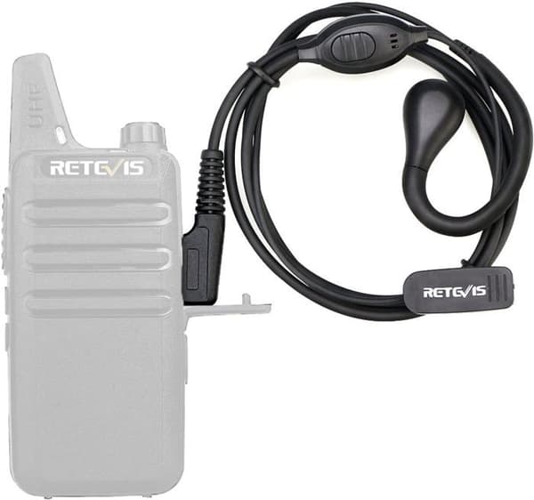 Retevis RT622 Walkie Talkie hörsnäcka, 2 stift, hörsnäcka, säkerhetsheadset, kompatibel RT24 RT27 BF-88E BaoFeng Kenwood