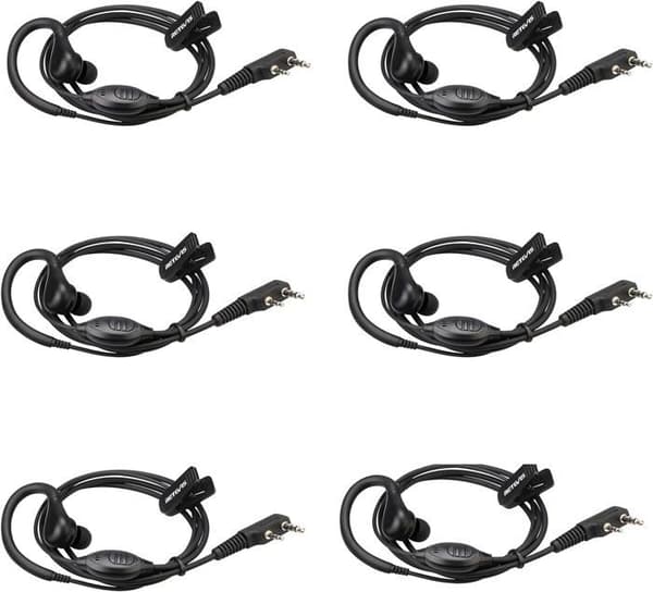 Retevis RT622 Walkie Talkie hörsnäcka, 2 stift, hörsnäcka, säkerhetsheadset, kompatibel RT24 RT27 BF-88E BaoFeng Kenwood