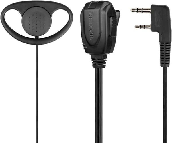 Retevis RE3224 Walkie Talkie hörsnäcka typ-D 2-stifts headset hörsnäcka kompatibel RT24 RT27 RT617 Baofeng BF-888S Kenwood(5 st)