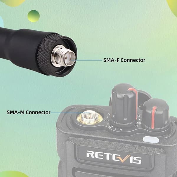 Retevis Walkie Talkie Antenn VHF/UHF Dual Band SMA-F kompatibel med RT5 RT5R RT5RV RT21 kompatibel Baofeng UV-5R GT-3 BF-888S