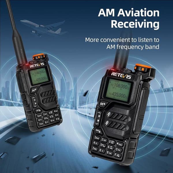 Retevis RA79 Walkie Talkies, Dual Band Ham Radio, 1400mAh, FM/AM, Support VFO/CPS/Chirp, 2 Way Radio för jakt, resor (2st)