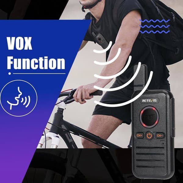 Retevis RB645 Walkie Talkie, Mini, laddningsbar bärbar tvåvägsradio, PMR446, VOX, USB C Dual PTT Radio Squelch (4 st)