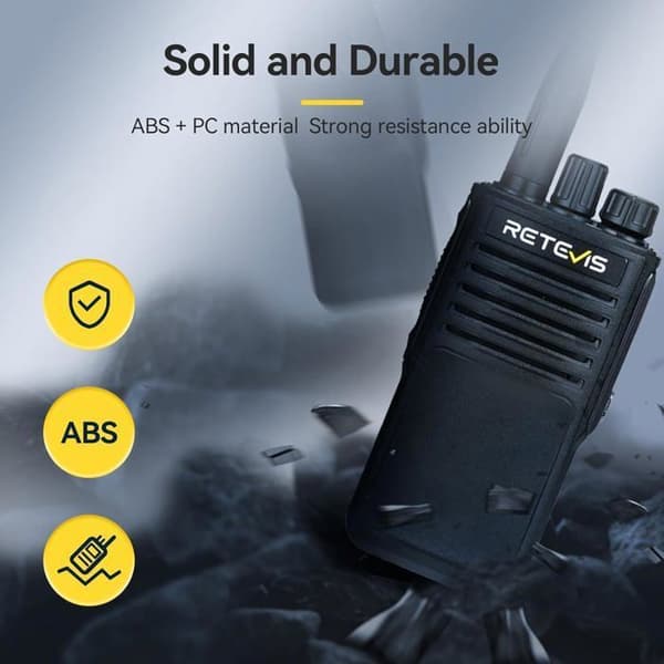 Retevis P62 Walkie Talkie Lång Räckvidd, Vattentålig IP68, Dubbelband 2500mAh, Nödalarm, Professionell för Säkerhet, Industri