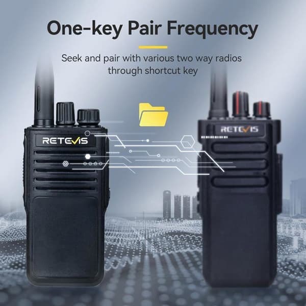 Retevis P62 Walkie Talkie Lång Räckvidd, Vattentålig IP68, Dubbelband 2500mAh, Nödalarm, Professionell för Säkerhet, Industri