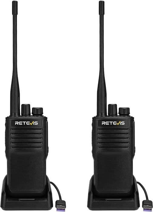 Retevis P62 Walkie Talkie Lång Räckvidd, Vattentålig IP68, Dubbelband 2500mAh, Nödalarm, Professionell för Säkerhet, Industri