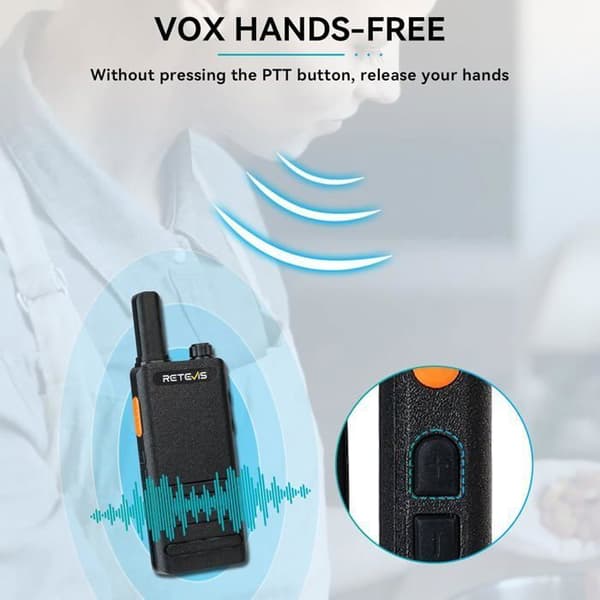 Retevis B63H Walkie Talkie Lång Räckvidd, Ultra-Tunn Tvåvägsradio med Skärm, 1620mAh, VOX, Professionell för Camping