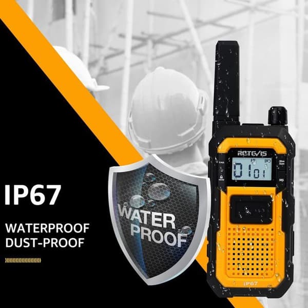 Retevis RB648 Walkie Talkie, IP67, Dammtät, Heavy Duty, 2000mAh USB C, PMR446, Advanced Triple Proof Walkie Talkie (6 st)