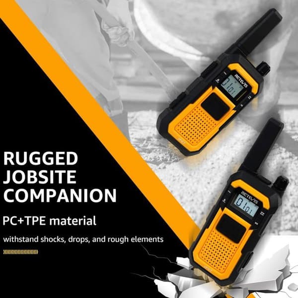 Retevis RB648 Walkie Talkie, IP67, Dammtät, Heavy Duty, 2000mAh USB C, PMR446, Advanced Triple Proof Walkie Talkie (6 st)
