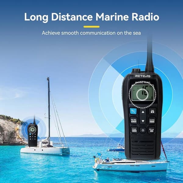 Retevis RM22 VHF marinradio, IP67 vattentät walkie talkie, 2200 mAh, 88 kanaler, 900 MW ljud, lång räckvidd för kajakpaddling, fiske, segling
