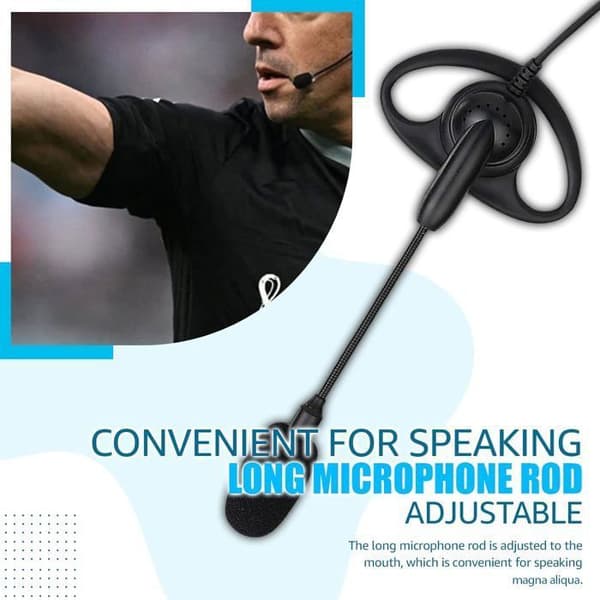 Retevis Talkie Walkie Hörlurar med Boom Mic D Form Dubbel PTT Kompatibel med Motorola CP040 CP140 GP300 GP2000 MAG One A8 HYT TC500