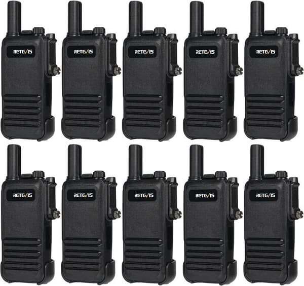 Retevis RB647 Walkie Talkie för vuxna, IP67 vattentät Walkie Talkie, PMR446, Uppladdningsbar, Portabel, 1000 mAh, VOX, Professionell (10 st)