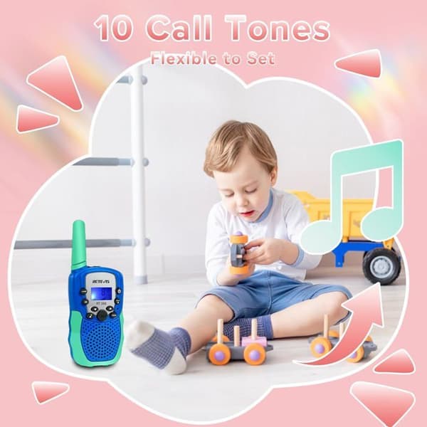Retevis RT388 Long Range Walkie Talkie för barn, 8CH VOX ficklampa för pojkar och flickor, 3-12 år gamla barnleksaker, för aktivitet