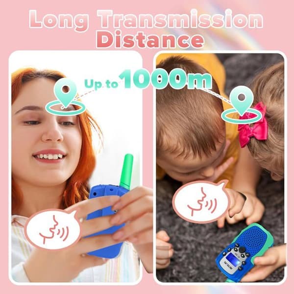 Retevis RT388 Long Range Walkie Talkie för barn, 8CH VOX ficklampa för pojkar och flickor, 3-12 år gamla barnleksaker, för aktivitet