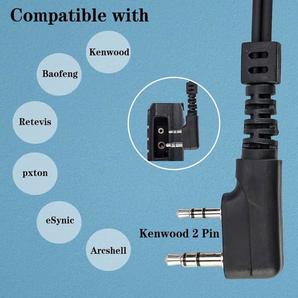 Retevis Walkie Talkie Headset Binaural hörlurar Kompatibel med RT5R RT24 Baofeng UV5R eSynic etc Halshörlurar för cykling