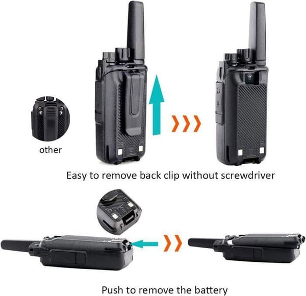 Retevis RT668 Professionell Walkie Talkie med Hörlurar, PMR446 utan Licens, Uppladdningsbar, VOX, Bärbar Talky för Säkerhet (6 St)