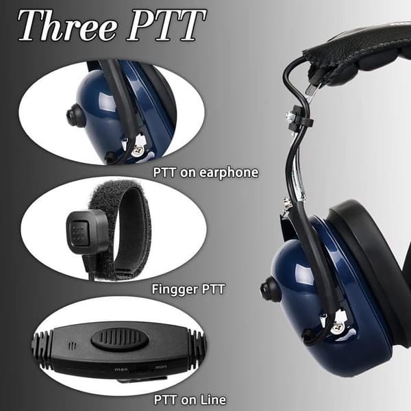 Retevis Aviation Headset Öronsnäcka, Blå hörsnäcka kompatibel Walkie Talkie RT24 RT27 RT22 BAOFENG BF-888S Kenwood HYT TYT WOUXUN