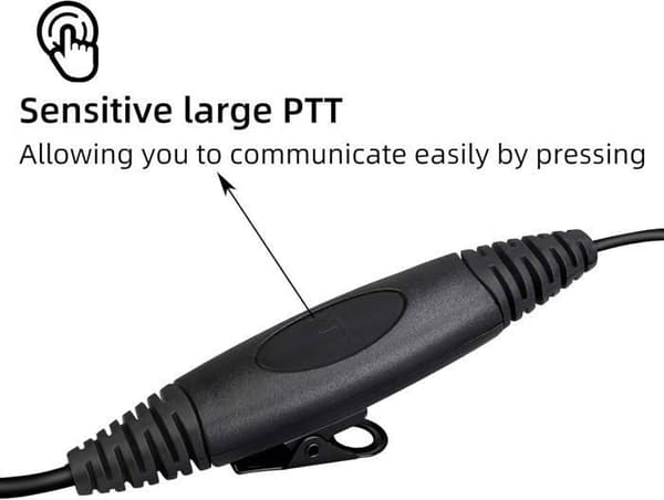 Retevis EEK011 Ear Bar Walkie Talkie Headset med MIC 2 Pin Radio PTT Headset, För Kenwood Radio BAOFENG UV5R 888S RT24 RT27