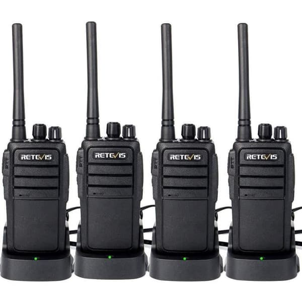 Retevis RT21 Walkie Talkie Professional Uppladdningsbart 1100mAh batteri 16 kanaler CTCSS/DCS tvåvägsradio (svart, 2 par)