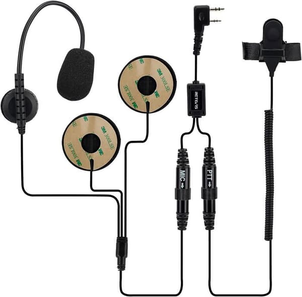 Retevis EHK010 Walkie Talkie Motorcykel Headset med 2 Pin Headset med Mic Radio kompatibel RT24 RT27 Baofeng UV 5R 888S eSynic Kenwood