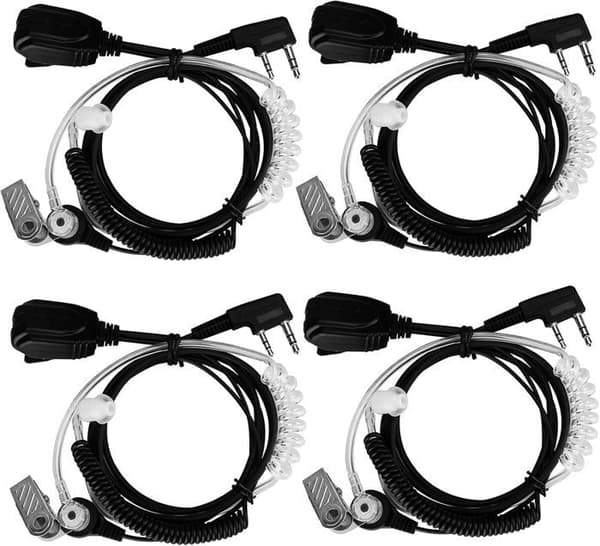 Retevis EAK005 Walkie Talkie hörsnäcka Kompatibel med RT619 RT622 Baofeng UV 5R 888s Tvåvägsradios Clear Sounder (4 st)