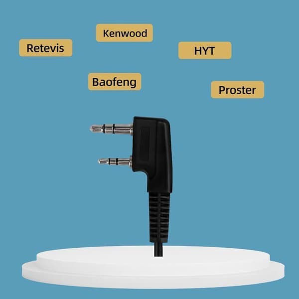 Retevis EEK016 G Forme Talkie Walkie Hörlurar med Mikrofon, Handsfree, Kompatibel med RT622 RT27 RT24 Baofeng UV-5R Dubbelsidig Radio