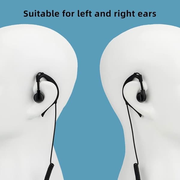 Retevis EEK016 G Forme Talkie Walkie Hörlurar med Mikrofon, Handsfree, Kompatibel med RT622 RT27 RT24 Baofeng UV-5R Dubbelsidig Radio