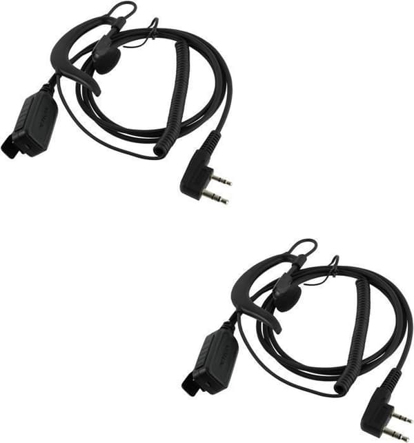 Retevis EEK016 G Forme Talkie Walkie Hörlurar med Mikrofon, Handsfree, Kompatibel med RT622 RT27 RT24 Baofeng UV-5R Dubbelsidig Radio