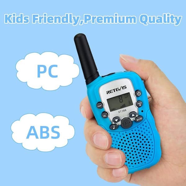 Retevis RT388 Long Range Walkie Talkie för barn, 8CH VOX ficklampa, 3-12 år gamla barnleksaker, födelsedagspresenter, aktiviteter