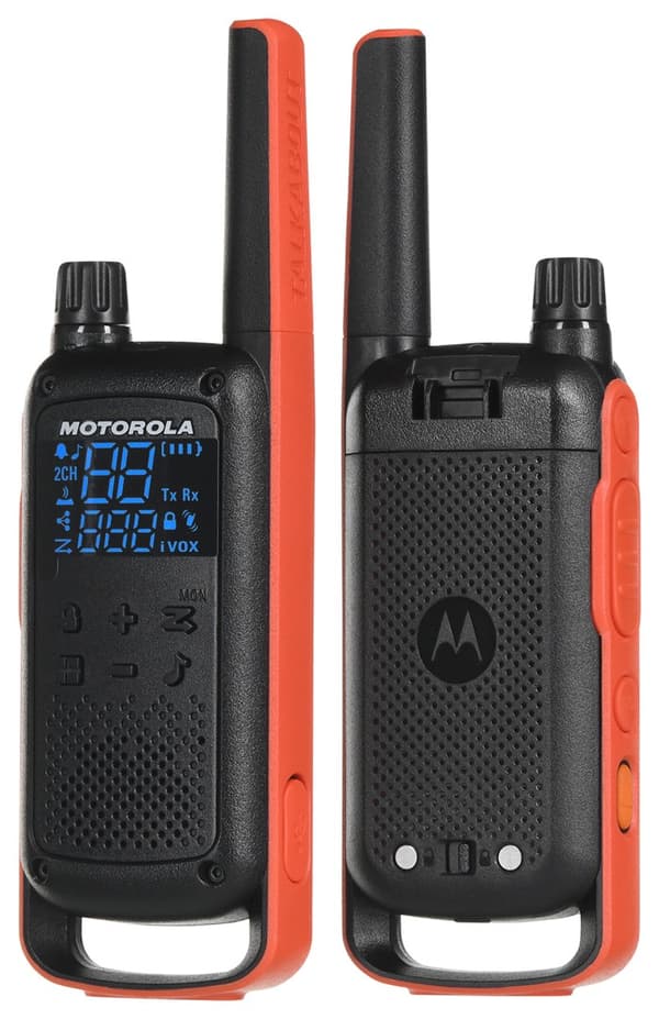 Motorola T82 Twin Pack to-vejs radio 16 kanaler Sort, Orange