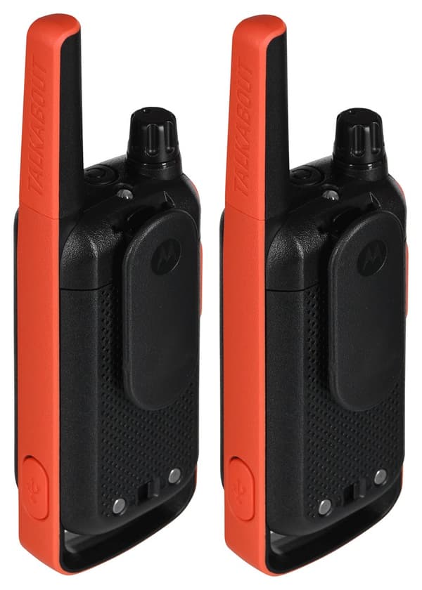 Motorola T82 Twin Pack to-vejs radio 16 kanaler Sort, Orange