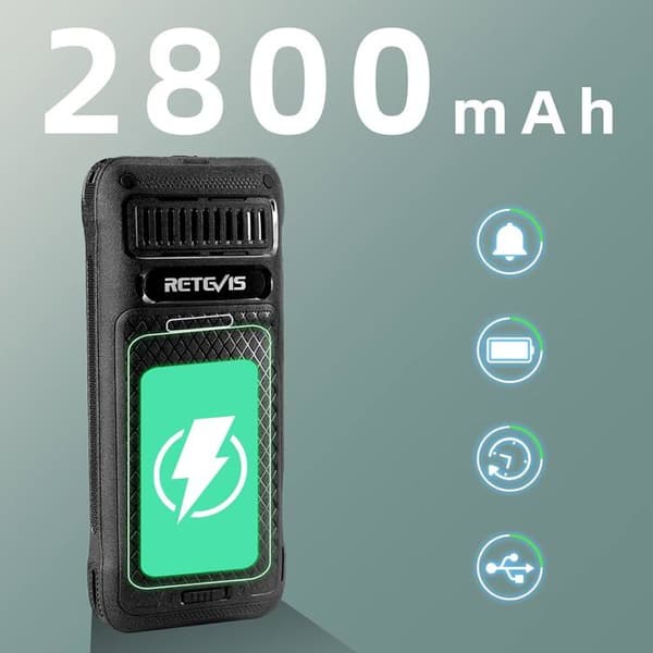 Retevis RB21 Network Walkie Talkie, lång räckvidd, 2800mAh Smartphone Walkie Talkie Bluetooth GPS, 2G / 3G / 4G / Wi-Fi nätverkssignal