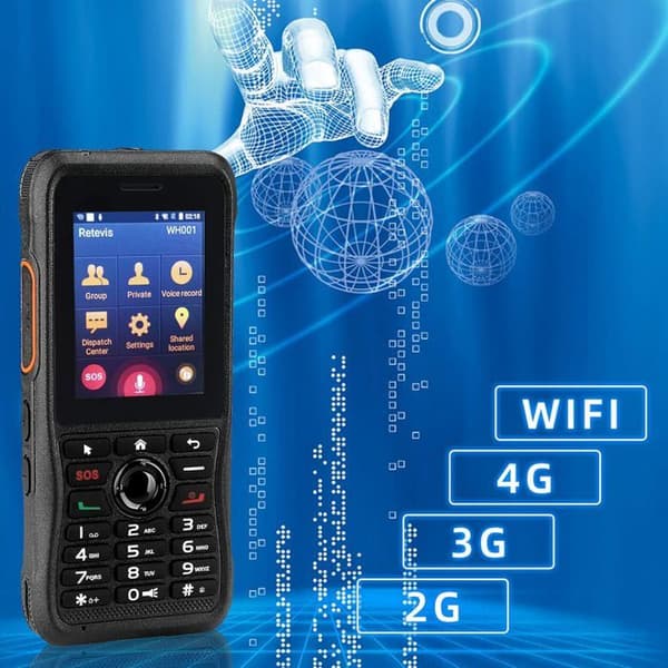 Retevis RB21 Network Walkie Talkie, lång räckvidd, 2800mAh Smartphone Walkie Talkie Bluetooth GPS, 2G / 3G / 4G / Wi-Fi nätverkssignal