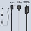 Miniatyrbild 5 av 6: Retevis Walkie Talkie Motorcykel Headset Headset, Tvåvägs Radio Headset kompatibelt RT24 RT27, med finger PTT och mikrofoner (1 paket)