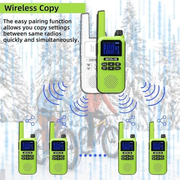 Retevis RA619 Walkie Talkie, Laddningsbara tvåvägsradio, Bluetooth-headset, Vibration, SOS-larm, VOX, 16CH, för utomhusbruk
