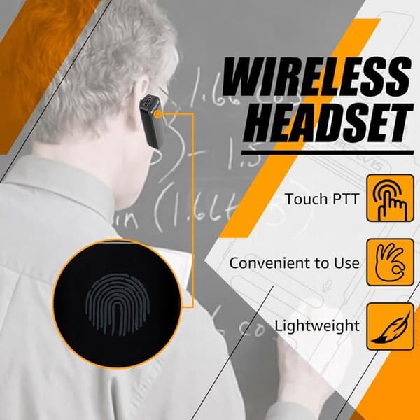 Retevis RB639P Walkie Talkie, USB-C uppladdningsbar Walkie Talkie med headset, VOX, PMR446, bärbar för skola, sjukhus (svart, 10 st)