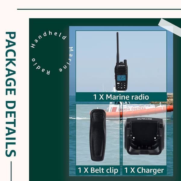 Retevis RM21 Talkie Walkie Marin, IP67, Intelligent AI Bullersdämpning, 88 Marinradio Kanaler för Kustbevakning, Kajak, Fiske