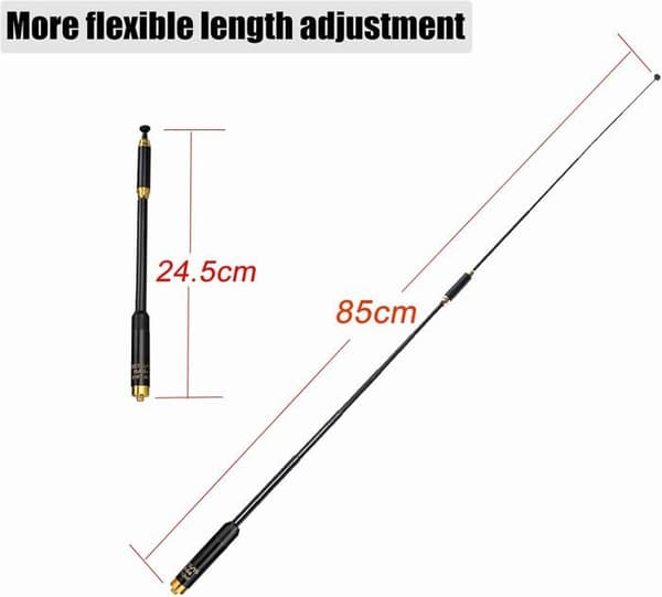 Retevis Talkie Walkie Antenn, SMA-Hona VHF/UHF Antenn Radio Bidirektionell Kompatibel med RT5R Baofeng UV-5R BF-F8HP 888S