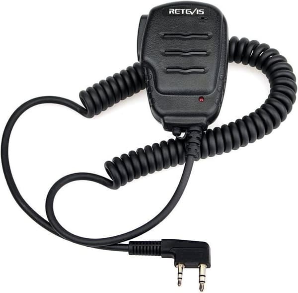 Retevis RS111 Walkie Talkie mikrofonhögtalare 2-stift kompatibel med RT24 RT27 RT21 Baofeng UV-5R BF888S Kenwood WOUXUN TYT