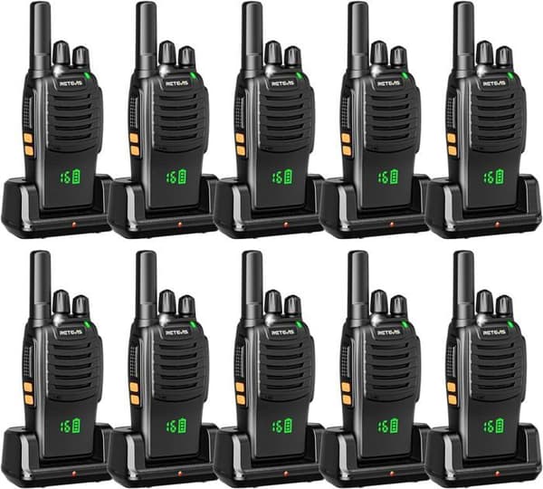 Retevis H777H Uppladdningsbar walkie talkie, med dold display, läsbarhet, LED-nödlarm, VOX, för tillverkare (10 stycken)