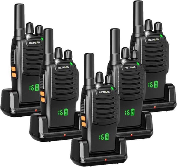 Retevis H777H Professional Walkie Talkie, Dold LED-skärm med lång räckvidd, Läsbarhet, Nödlarm, VOX, Type-C (5 delar)