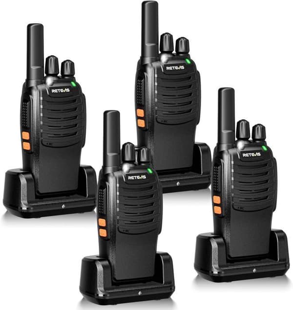 Retevis H777 Walkie Talkie, One-Click Pairing, Emergency Alarm, VOX, Type-C, Long Range for Shop Commerce (4 stycken)