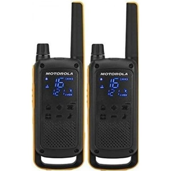 Motorola T82 Extreme PMR446 2-vägs Walkie Talkie Radio Twin Pack - gul/svart