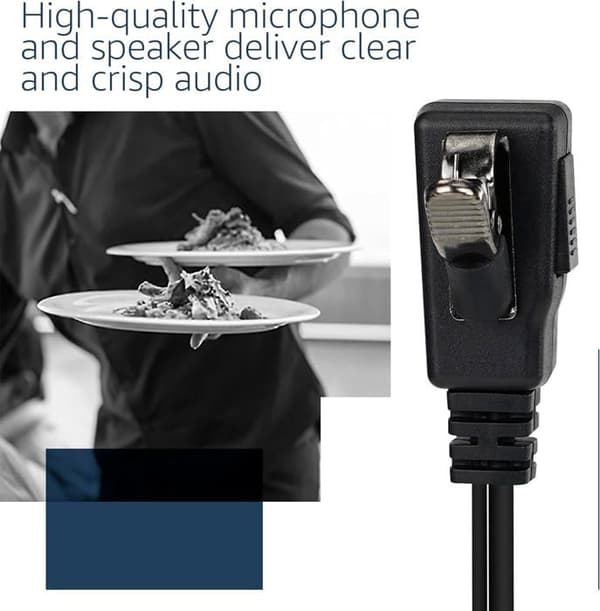 Retevis 2-stifts walkie talkie hörsnäcka med mikrofon, infällbart headset kompatibelt RT24 RT27 RT622 med PTT (2 st)