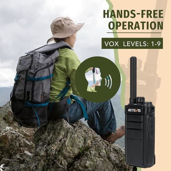 Retevis RB626 Walkie Talkie 16 kanaler, CTCSS/DCS, 2000mAh uppladdningsbar, USB-laddare, långdistans tvåvägsradio, camping