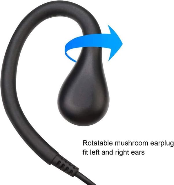 Retevis RT622 Walkie Talkie Headset, 2 Pin Single Wire Ear Hook Headset, Kompatibel RT24 RT27 BF-888S UV-5R (10 Pack)