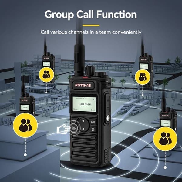 Retevis RT86S Walkie Talkie med hörlurar, långdistans tvåvägsradio, 2600mAh USB C LCD-skärm, gruppsamtal (3 delar)