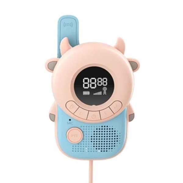 Walkie talkie för barn - TECHKIDS - Mouh-mouh-modell - Bakgrundsbelyst LCD-skärm - 8 kanaler - 10 toner
